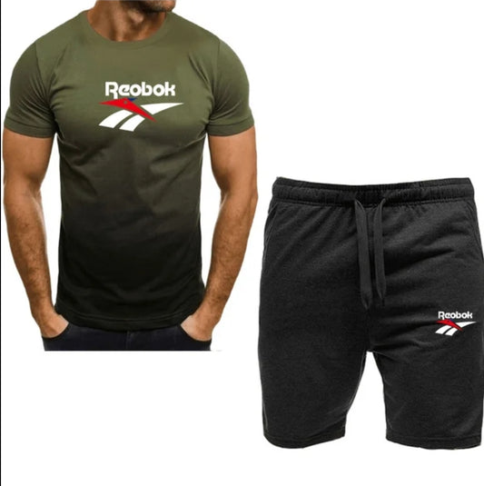 Men's Fashion Shorts +Short sleeve T-shirts Casual Fitness Running Suites